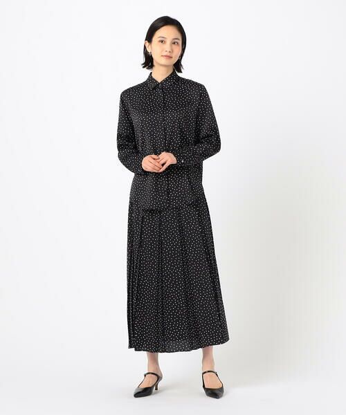 COMME CA COMFORT / コムサ・コンフォート（Lサイズ） ロング・マキシ丈スカート | 〔 TALLサイズ 〕 【セットアップ対応】ウェーブサテンドットプリント プリーツスカート | 詳細10