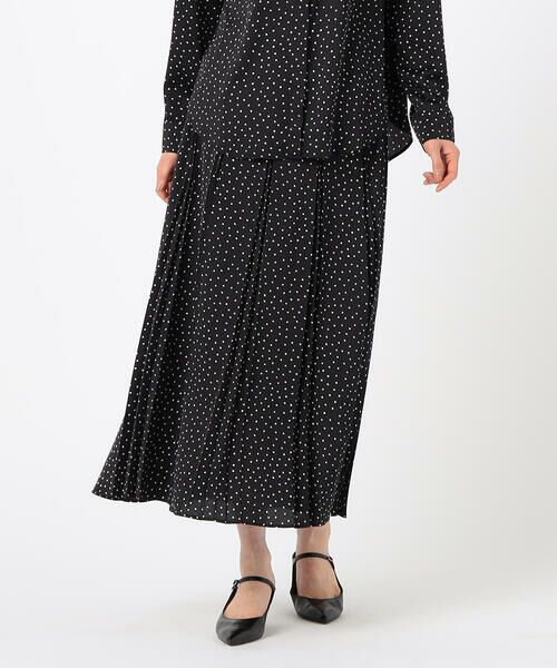 COMME CA COMFORT / コムサ・コンフォート（Lサイズ） ロング・マキシ丈スカート | 〔 TALLサイズ 〕 【セットアップ対応】ウェーブサテンドットプリント プリーツスカート | 詳細11
