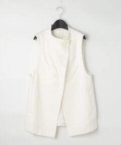 COMME CA COMFORT / コムサ・コンフォート（Lサイズ） ベスト | 〔 +サイズ 〕 和紙混ツィード ボトルネックジレ