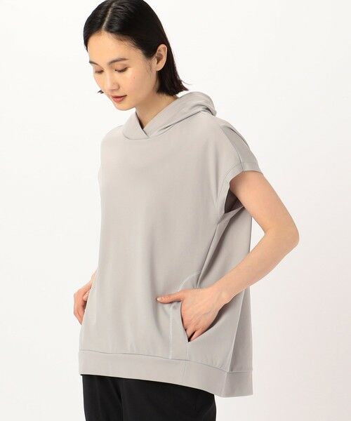 COMME CA COMFORT / コムサ・コンフォート（Lサイズ） パーカー | 〔 +サイズ 〕 【セットアップ対応】綿混モクロディ 立襟風フードのプルオーバー | 詳細10