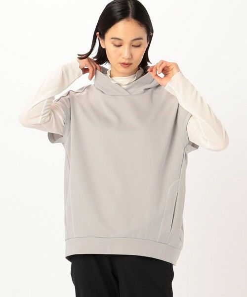 COMME CA COMFORT / コムサ・コンフォート（Lサイズ） パーカー | 〔 +サイズ 〕 【セットアップ対応】綿混モクロディ 立襟風フードのプルオーバー | 詳細9