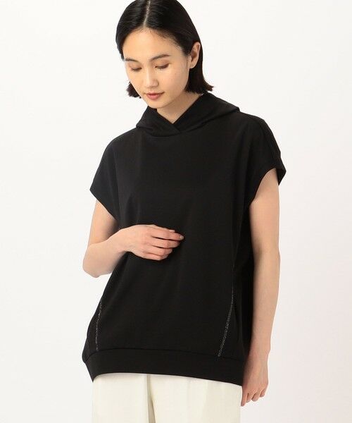 COMME CA COMFORT / コムサ・コンフォート（Lサイズ） パーカー | 〔 +サイズ 〕 【セットアップ対応】綿混モクロディ 立襟風フードのプルオーバー | 詳細21