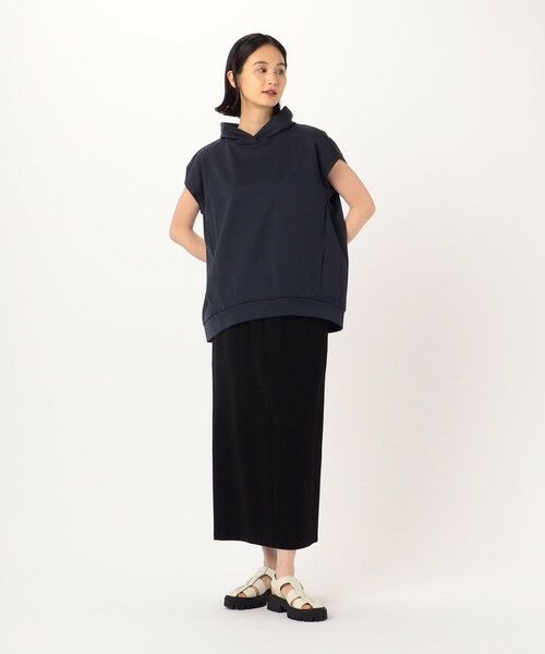 COMME CA COMFORT / コムサ・コンフォート（Lサイズ） パーカー | 〔 +サイズ 〕 【セットアップ対応】綿混モクロディ 立襟風フードのプルオーバー | 詳細23