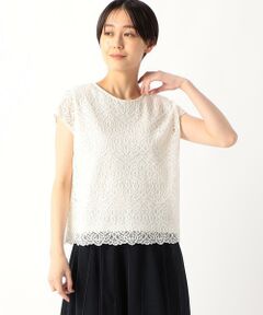 COMME CA COMFORT / コムサ・コンフォート（Lサイズ） シャツ・ブラウス | 〔 TALLサイズ 〕 ボタニカルラッセルレース ブラウス