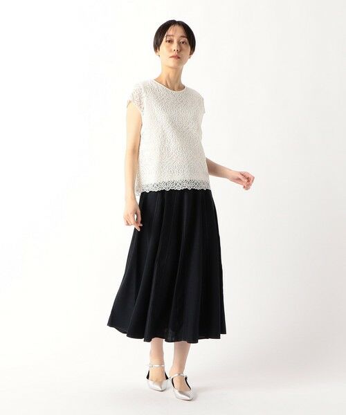 COMME CA COMFORT / コムサ・コンフォート（Lサイズ） シャツ・ブラウス | 〔 TALLサイズ 〕 ボタニカルラッセルレース ブラウス | 詳細1