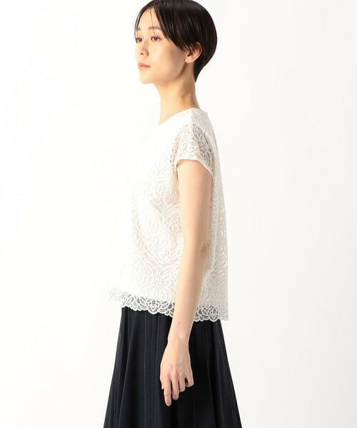 COMME CA COMFORT / コムサ・コンフォート（Lサイズ） シャツ・ブラウス | 〔 TALLサイズ 〕 ボタニカルラッセルレース ブラウス | 詳細5