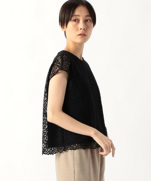 COMME CA COMFORT / コムサ・コンフォート（Lサイズ） シャツ・ブラウス | 〔 TALLサイズ 〕 ボタニカルラッセルレース ブラウス | 詳細14