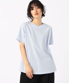 COMME CA COMFORT / コムサ・コンフォート（Lサイズ） カットソー | 〔 +サイズ 〕 【前後2WAY】プレーティング天竺 ブラウス仕立てのカットソー