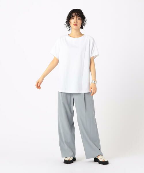 COMME CA COMFORT / コムサ・コンフォート（Lサイズ） カットソー | 〔 +サイズ 〕 【前後2WAY】プレーティング天竺 ブラウス仕立てのカットソー | 詳細1