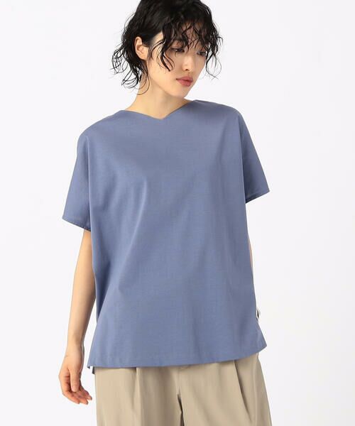 COMME CA COMFORT / コムサ・コンフォート（Lサイズ） カットソー | 〔 +サイズ 〕 【前後2WAY】プレーティング天竺 ブラウス仕立てのカットソー | 詳細8