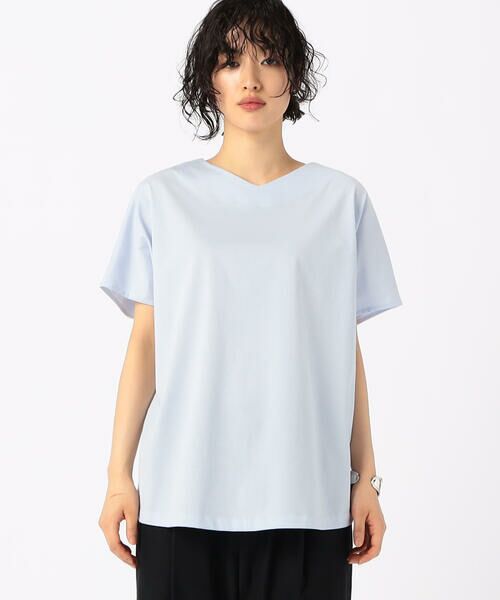COMME CA COMFORT / コムサ・コンフォート（Lサイズ） カットソー | 〔 +サイズ 〕 【前後2WAY】プレーティング天竺 ブラウス仕立てのカットソー | 詳細13