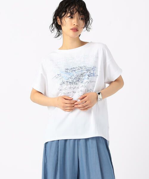 COMME CA COMFORT / コムサ・コンフォート（Lサイズ） Tシャツ | 〔 +サイズ 〕 プレーティング天竺 ロゴプリントTシャツ | 詳細2