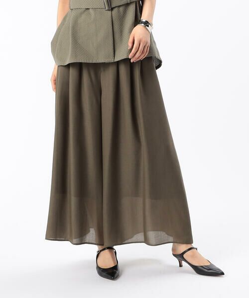 COMME CA COMFORT/コムサ・コンフォート(Lサイズ) 〔 TALLサイズ 〕 ビアンカビエラ フレアパンツ 20:カーキ 13号 COMME CA COMFORT/コムサ・コンフォート(Lサイズ) 〔 TALLサイズ 〕 ビアンカビエラ フレアパンツ 20:カーキ 13号