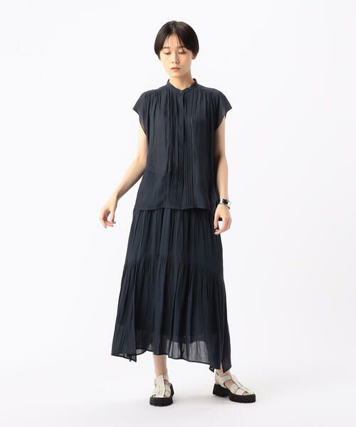 COMME CA COMFORT / コムサ・コンフォート（Lサイズ） ロング・マキシ丈スカート | 〔 TALLサイズ 〕 【セットアップ対応】スプリットジョーゼット ティアードスカート | 詳細2