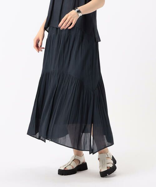 COMME CA COMFORT / コムサ・コンフォート（Lサイズ） ロング・マキシ丈スカート | 〔 TALLサイズ 〕 【セットアップ対応】スプリットジョーゼット ティアードスカート | 詳細3