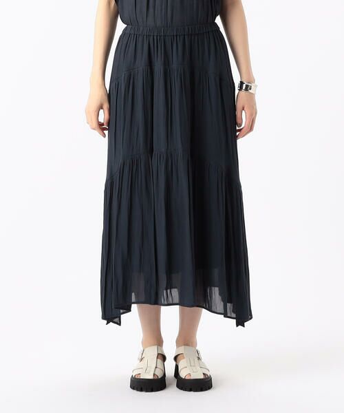 COMME CA COMFORT / コムサ・コンフォート（Lサイズ） ロング・マキシ丈スカート | 〔 TALLサイズ 〕 【セットアップ対応】スプリットジョーゼット ティアードスカート | 詳細4