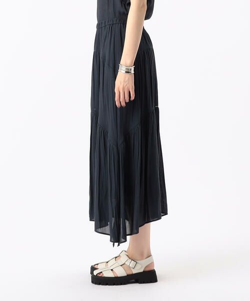 COMME CA COMFORT / コムサ・コンフォート（Lサイズ） ロング・マキシ丈スカート | 〔 TALLサイズ 〕 【セットアップ対応】スプリットジョーゼット ティアードスカート | 詳細5