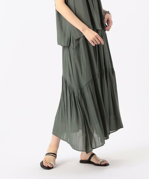 COMME CA COMFORT / コムサ・コンフォート（Lサイズ） ロング・マキシ丈スカート | 〔 TALLサイズ 〕 【セットアップ対応】スプリットジョーゼット ティアードスカート | 詳細13