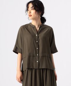 COMME CA COMFORT / コムサ・コンフォート（Lサイズ） シャツ・ブラウス | 〔 +サイズ 〕 【セットアップ対応】シアーストライプ ドルマンブラウス