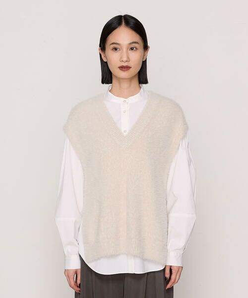 COMME CA COMFORT / コムサ・コンフォート（Lサイズ） ニット・セーター | 〔 +サイズ 〕 マイクロナイロン フェザーヤーン2wayニットベスト | 詳細14