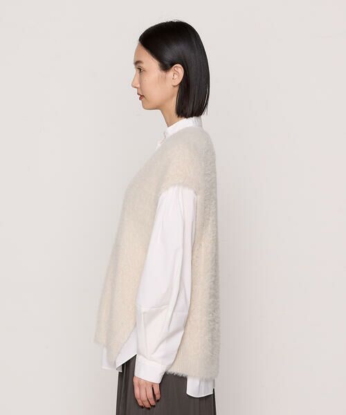 COMME CA COMFORT / コムサ・コンフォート（Lサイズ） ニット・セーター | 〔 +サイズ 〕 マイクロナイロン フェザーヤーン2wayニットベスト | 詳細15