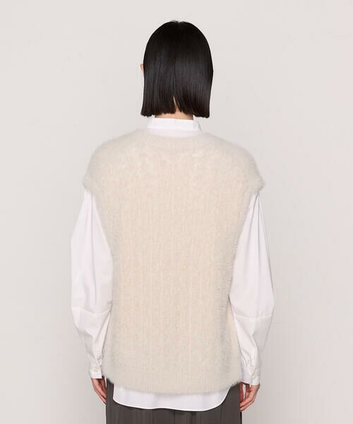 COMME CA COMFORT / コムサ・コンフォート（Lサイズ） ニット・セーター | 〔 +サイズ 〕 マイクロナイロン フェザーヤーン2wayニットベスト | 詳細16