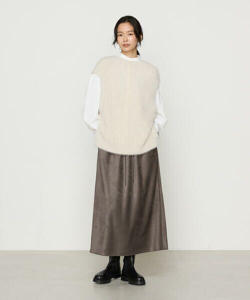 COMME CA COMFORT / コムサ・コンフォート（Lサイズ） ニット・セーター | 〔 +サイズ 〕 マイクロナイロン フェザーヤーン2wayニットベスト | 詳細8