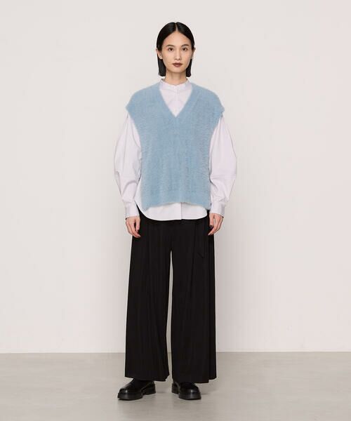 COMME CA COMFORT / コムサ・コンフォート（Lサイズ） ニット・セーター | 〔 +サイズ 〕 マイクロナイロン フェザーヤーン2wayニットベスト | 詳細18