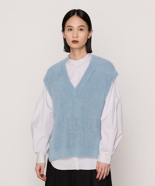 COMME CA COMFORT / コムサ・コンフォート（Lサイズ） ニット・セーター | 〔 +サイズ 〕 マイクロナイロン フェザーヤーン2wayニットベスト | 詳細19
