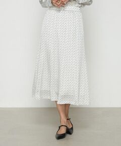 COMME CA COMFORT / コムサ・コンフォート（Lサイズ） ロング・マキシ丈スカート | 〔 TALLサイズ 〕 サテンワッシャーダイヤ小紋柄 スカート