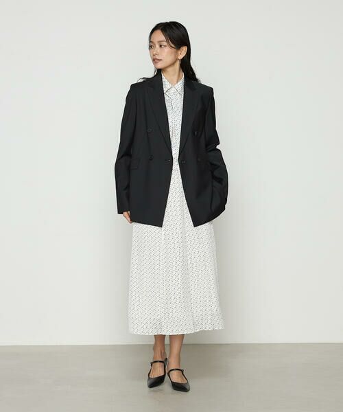 COMME CA COMFORT / コムサ・コンフォート（Lサイズ） ロング・マキシ丈スカート | 〔 TALLサイズ 〕 サテンワッシャーダイヤ小紋柄 スカート | 詳細1