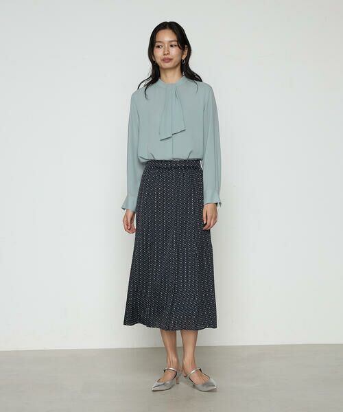 COMME CA COMFORT / コムサ・コンフォート（Lサイズ） ロング・マキシ丈スカート | 〔 TALLサイズ 〕 サテンワッシャーダイヤ小紋柄 スカート | 詳細4