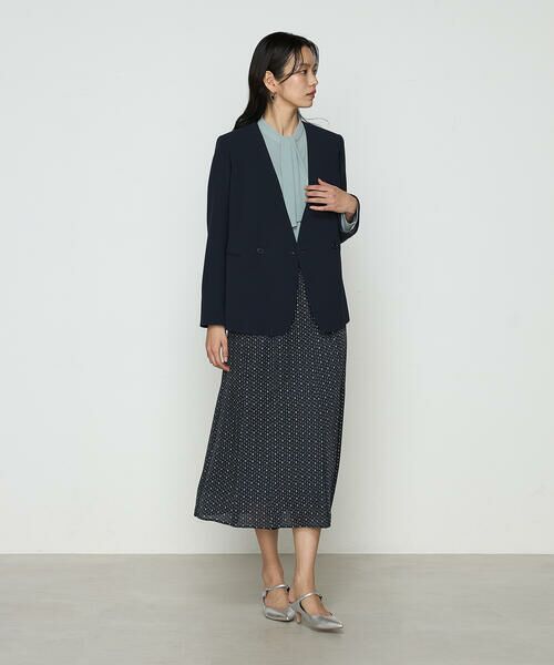 COMME CA COMFORT / コムサ・コンフォート（Lサイズ） ロング・マキシ丈スカート | 〔 TALLサイズ 〕 サテンワッシャーダイヤ小紋柄 スカート | 詳細5