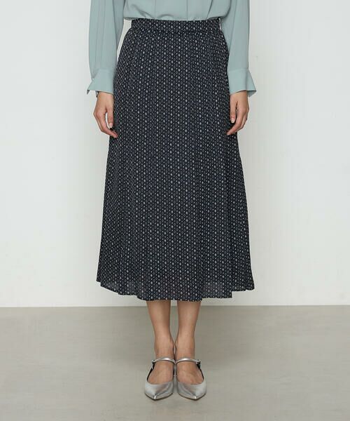 COMME CA COMFORT / コムサ・コンフォート（Lサイズ） ロング・マキシ丈スカート | 〔 TALLサイズ 〕 サテンワッシャーダイヤ小紋柄 スカート | 詳細7