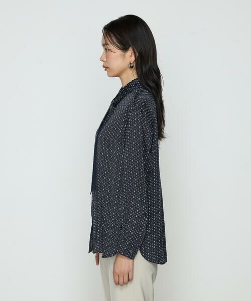 COMME CA COMFORT / コムサ・コンフォート（Lサイズ） シャツ・ブラウス | 〔 TALLサイズ 〕 サテンワッシャーダイヤ小紋柄 ブラウス | 詳細13