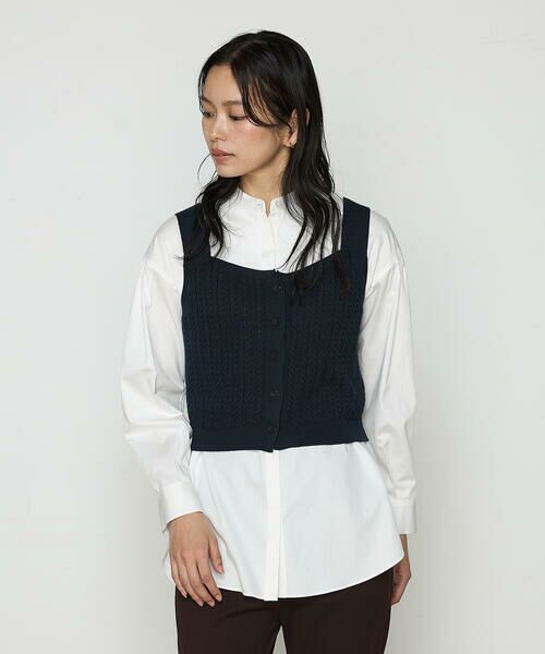 COMME CA COMFORT / コムサ・コンフォート（Lサイズ） ニット・セーター | 〔 TALLサイズ 〕 ケーブル編みニット ビスチェ | 詳細4