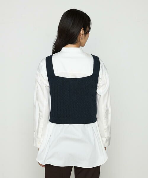 COMME CA COMFORT / コムサ・コンフォート（Lサイズ） ニット・セーター | 〔 TALLサイズ 〕 ケーブル編みニット ビスチェ | 詳細7