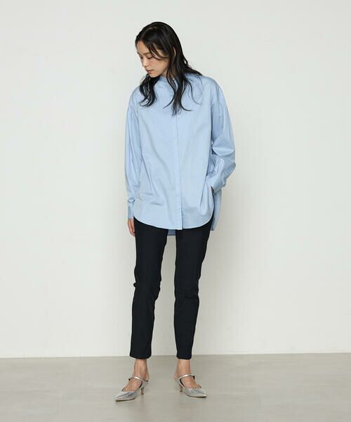 COMME CA COMFORT / コムサ・コンフォート（Lサイズ） シャツ・ブラウス | 〔 TALLサイズ 〕 コットンサテンオルタージュ ロングシャツ | 詳細5