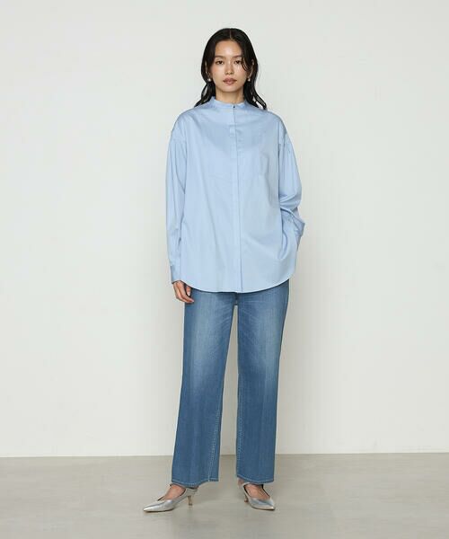 COMME CA COMFORT / コムサ・コンフォート（Lサイズ） シャツ・ブラウス | 〔 TALLサイズ 〕 コットンサテンオルタージュ ロングシャツ | 詳細6