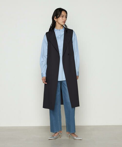 COMME CA COMFORT / コムサ・コンフォート（Lサイズ） シャツ・ブラウス | 〔 TALLサイズ 〕 コットンサテンオルタージュ ロングシャツ | 詳細8