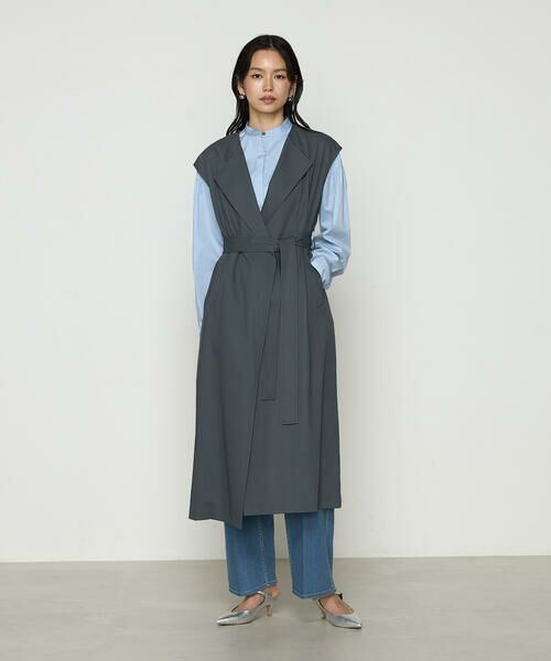 COMME CA COMFORT / コムサ・コンフォート（Lサイズ） シャツ・ブラウス | 〔 TALLサイズ 〕 コットンサテンオルタージュ ロングシャツ | 詳細9