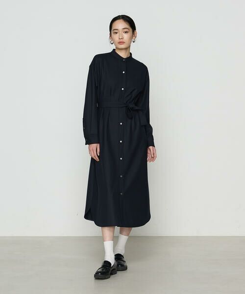 COMME CA COMFORT / コムサ・コンフォート（Lサイズ） ロング・マキシ丈ワンピース | 〔 TALLサイズ 〕 両面起毛ツイル シャツドレス | 詳細3