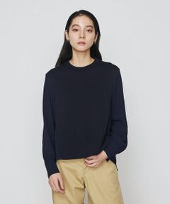 COMME CA COMFORT / コムサ・コンフォート（Lサイズ） シャツ・ブラウス | 〔 +サイズ 〕 バックサテン梨地 ニットドッキングブラウス