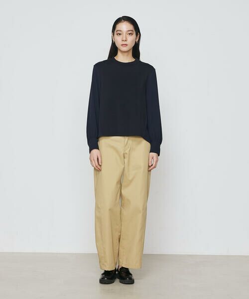 COMME CA COMFORT / コムサ・コンフォート（Lサイズ） シャツ・ブラウス | 〔 +サイズ 〕 バックサテン梨地 ニットドッキングブラウス | 詳細2