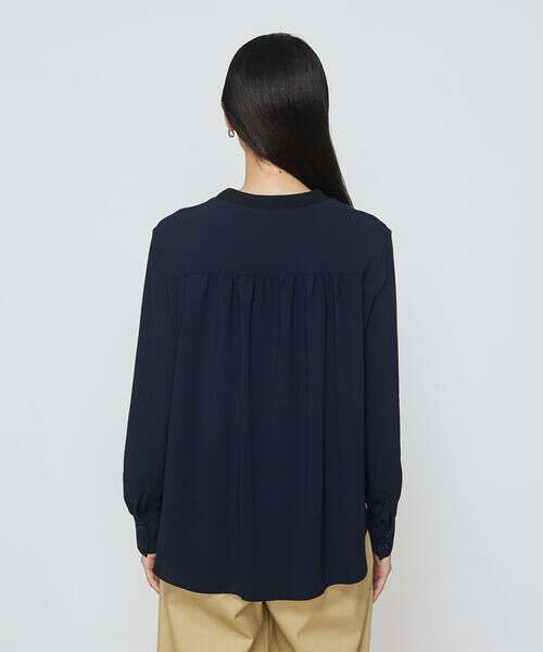 COMME CA COMFORT / コムサ・コンフォート（Lサイズ） シャツ・ブラウス | 〔 +サイズ 〕 バックサテン梨地 ニットドッキングブラウス | 詳細7