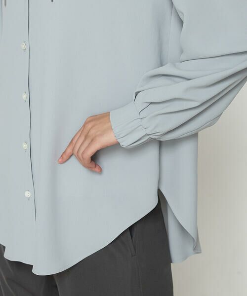 COMME CA COMFORT / コムサ・コンフォート（Lサイズ） シャツ・ブラウス | 〔 +サイズ 〕 バックサテン梨地 フード付きブラウス | 詳細8