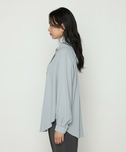 COMME CA COMFORT / コムサ・コンフォート（Lサイズ） シャツ・ブラウス | 〔 +サイズ 〕 バックサテン梨地 フード付きブラウス | 詳細5