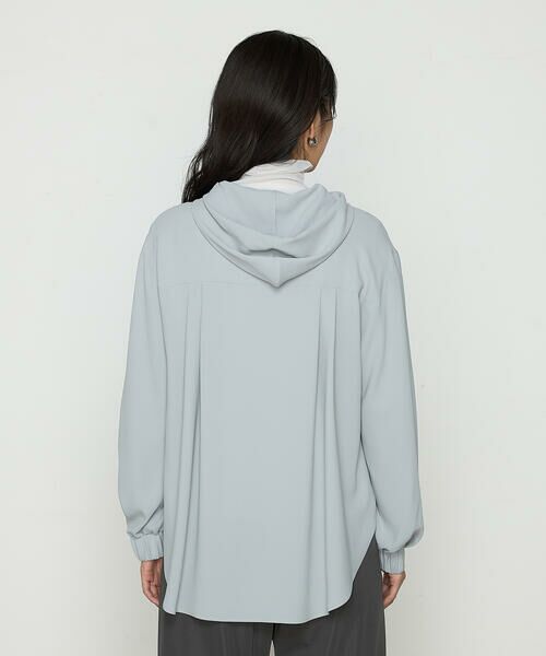 COMME CA COMFORT / コムサ・コンフォート（Lサイズ） シャツ・ブラウス | 〔 +サイズ 〕 バックサテン梨地 フード付きブラウス | 詳細6