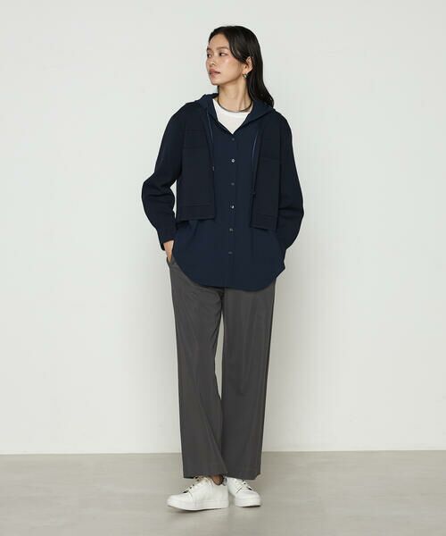 COMME CA COMFORT / コムサ・コンフォート（Lサイズ） シャツ・ブラウス | 〔 +サイズ 〕 バックサテン梨地 フード付きブラウス | 詳細11