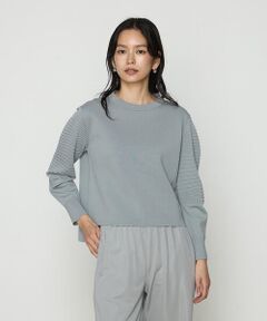 COMME CA COMFORT / コムサ・コンフォート（Lサイズ） ニット・セーター | 〔 +サイズ 〕 ブライトストレッチヤーン ミラノリブバナナスリーブセーター